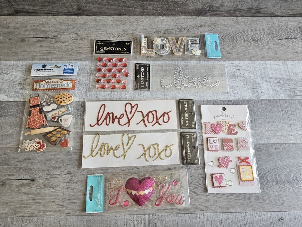 Sticker Lot - Valentine's Day Love Vday Scrapbooking 3D Stickers Jolee's #13